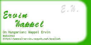 ervin wappel business card